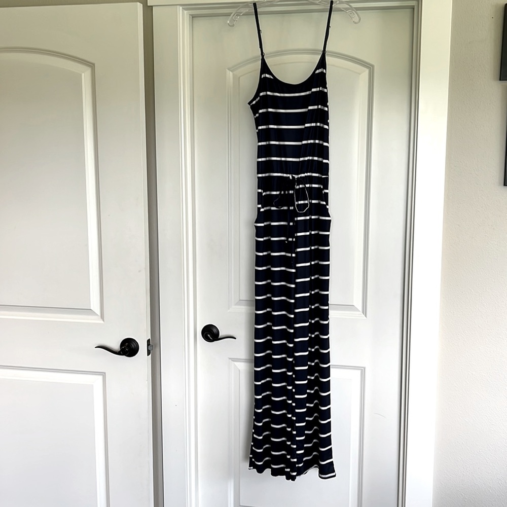 Size large blue and white stripe pant/tank top